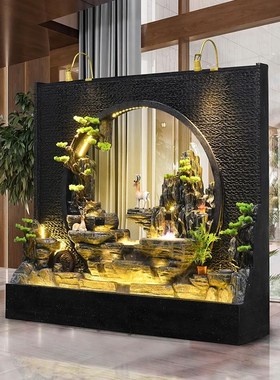 办公室装饰隔断室内外庭院假山鱼池喷泉造景观摆件水幕墙流水屏风
