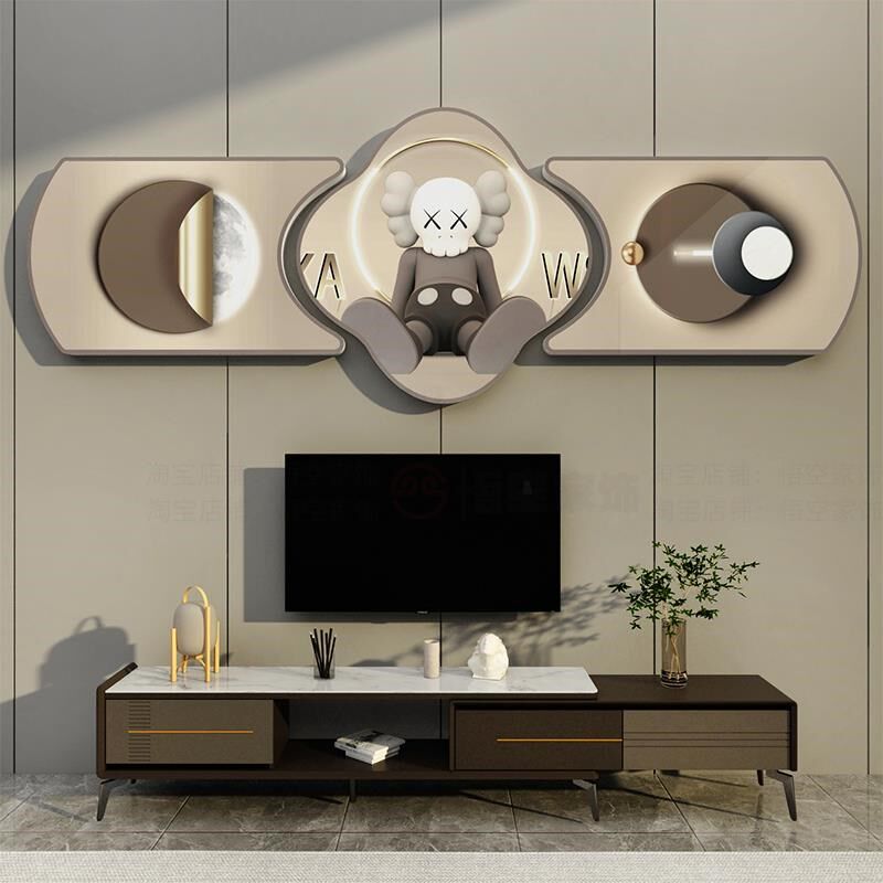 影电视机背景墙面装饰物挂件上方客厅壁画新款2025新款自粘贴纸
