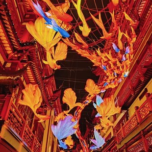 中秋国庆花灯彩灯鱼造型亮化春节花灯天幕景区街道商业街彩灯吊饰