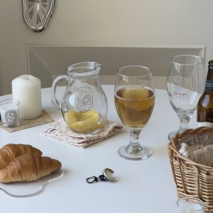 字母简约喝水杯家用玻璃杯小清新啤酒杯咖啡杯 家用冷饮果汁杯法式