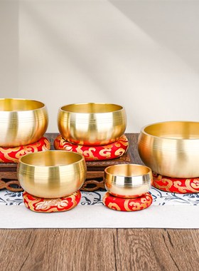 颂钵梵音钵音碗佛音碗瑜伽冥想满月静心钵铜磬法器尼泊尔手工铜钵