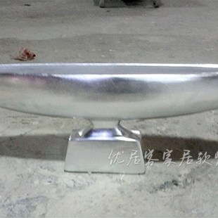 时尚现代台面插花花瓶船形花盆玻璃钢家居酒店花盆雕塑摆件122