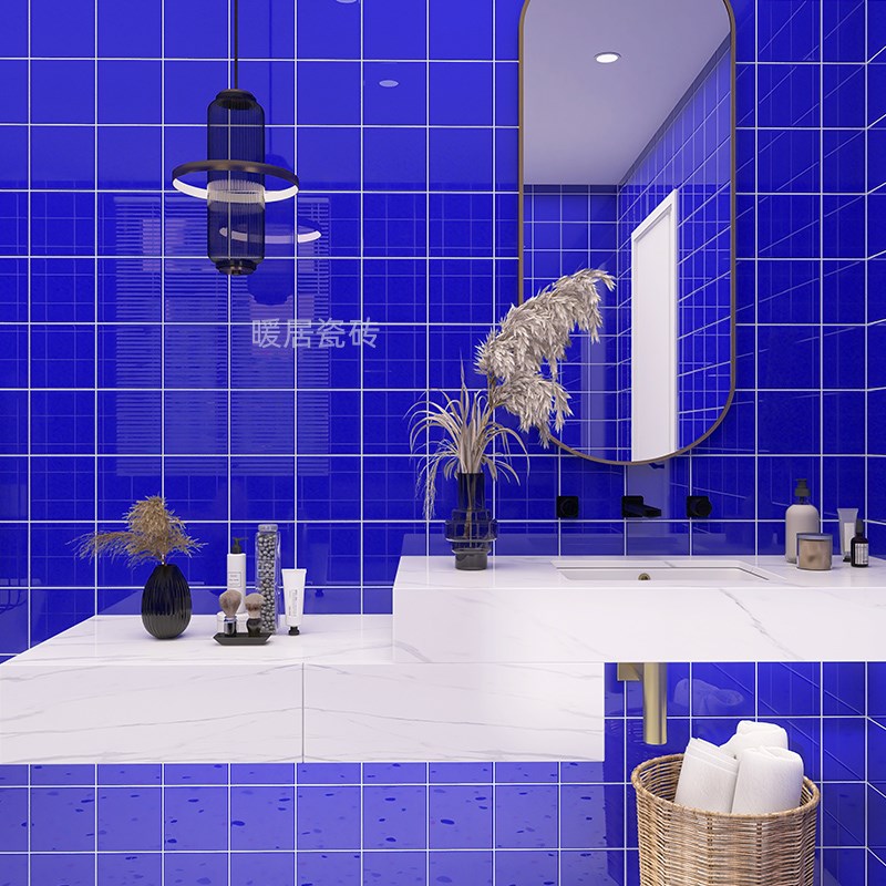 彩色瓷片150x150纯色小白砖厨房卫生间瓷砖100x100墨绿色背景墙砖