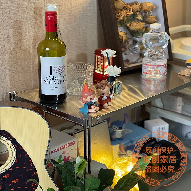 日式不锈钢厨房落地置物架多功能空气炸锅微波炉烤箱客厅收纳层架