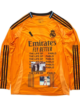 907 | 致敬Kanye“TLOP”专辑橙色长袖皇马球衣REMAKE