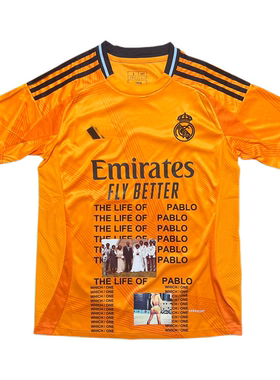 907 | blokecore系列致敬Kanye“TLOP”专辑橙色皇马球衣REMAKE