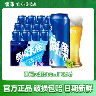 雪花啤酒勇闯天涯500ML*12听整箱批发精酿原浆麦汁浓度8度聚会