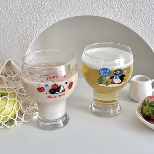 Kuri 啤酒杯家用玻璃杯情侣精酿杯酒杯卡通酒杯高颜值果汁杯