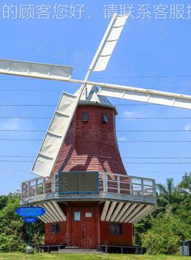 景区73769花荷海网红流道具 引防腐木古典工艺品摆件 大型车兰旋