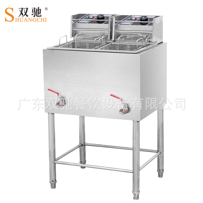 双驰商用立式双缸双筛电热炸炉餐厅酒店用炸鸡炉油炸锅工厂直销