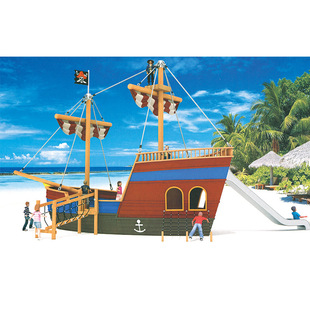 户外大型木质海盗船组合游乐设备小区儿童乐园非标游乐设施厂家
