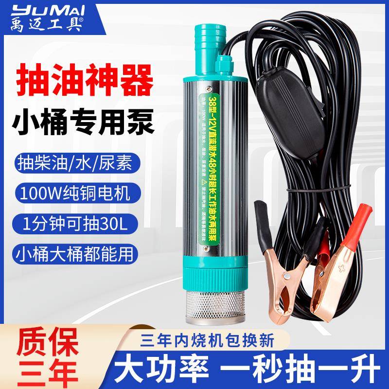 小型抽油神器家用电动抽油泵潜水泵12V24v220V柴油抽子加油机38型
