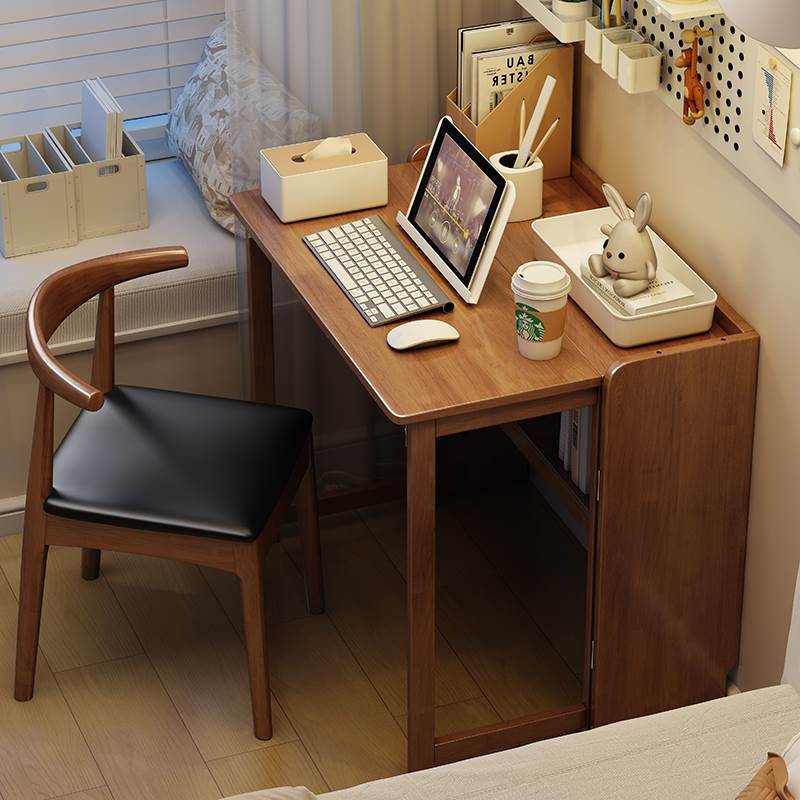 实木电脑桌可折叠书桌小户型桌子工作台卧室成人办公桌学生书桌
