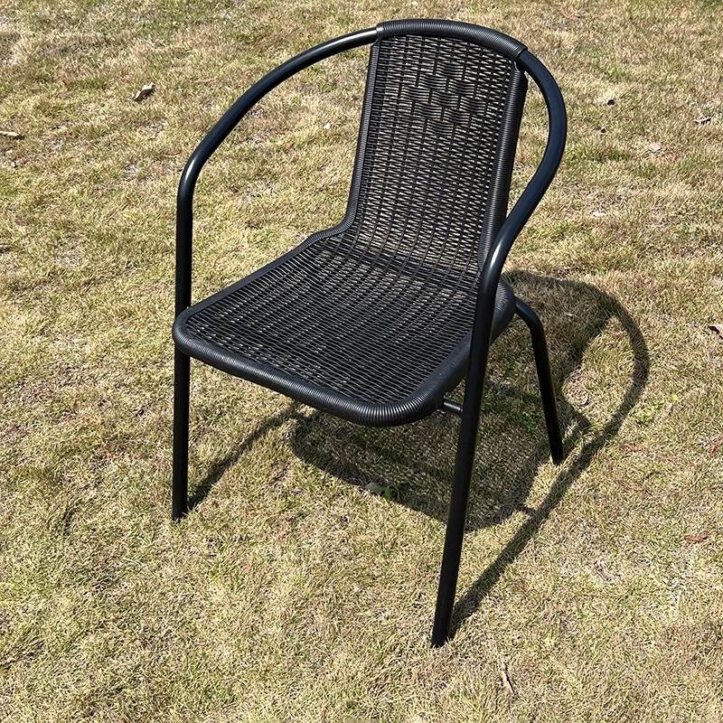 户外休闲椅室外餐椅单椅仿藤椅靠背椅庭院凳子椅子花园奶茶扶手椅