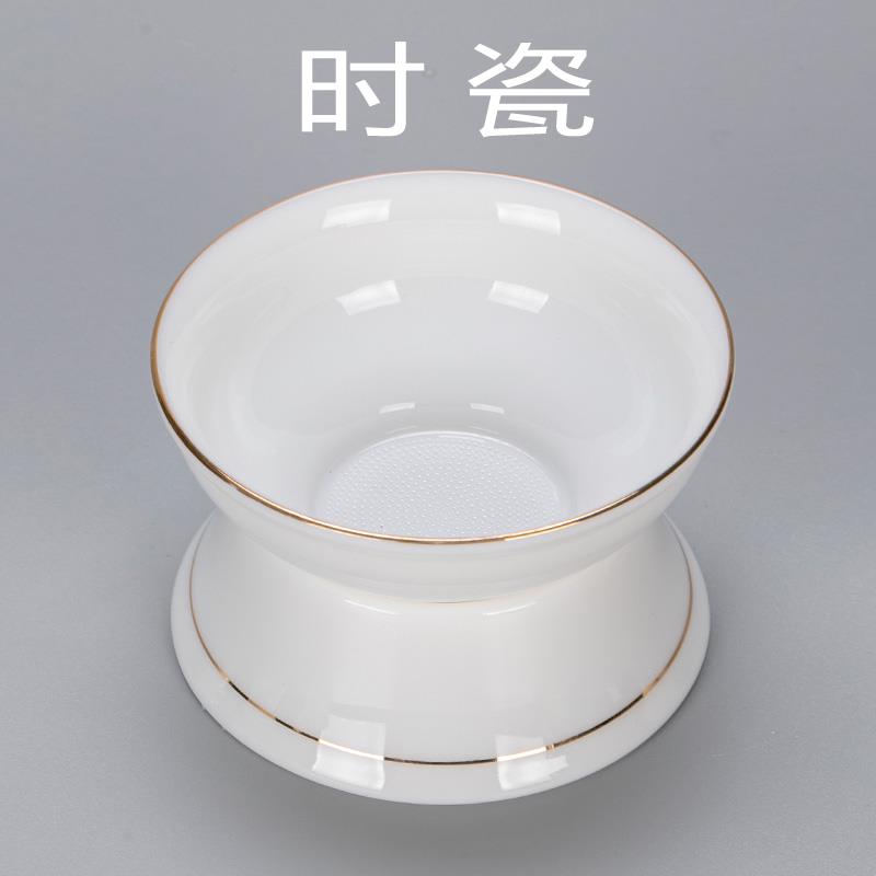白瓷创意全瓷孔超细网茶漏滤茶器茶道过滤器套装一体陶瓷公道杯高