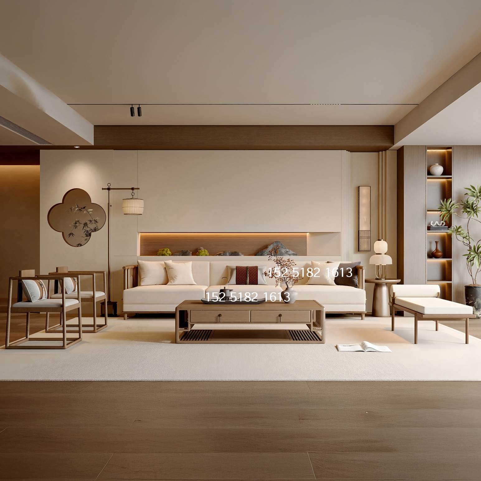 新中式中古风宋氏美学客厅实木沙发组合酒店极简布艺家具现货定制