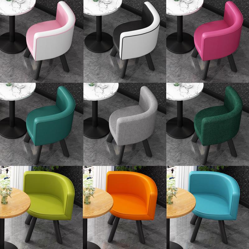 接待椅子简约洽谈椅靠背扶手单人铁艺椅子小户型会客椅阳台休闲椅