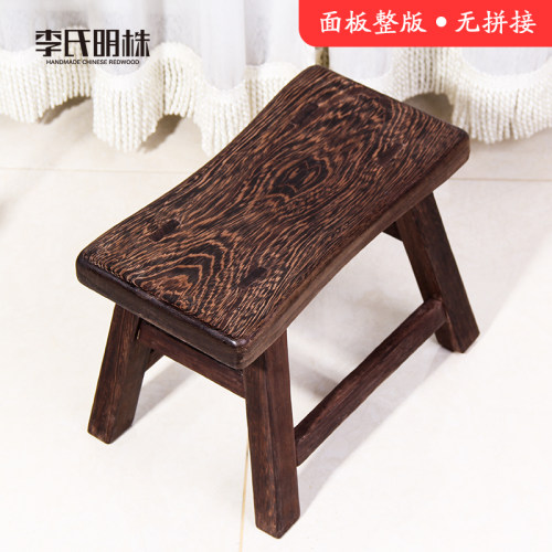 鸡翅木网红小板凳实木田园家用复古小木凳红木结实耐用茶几凳矮凳
