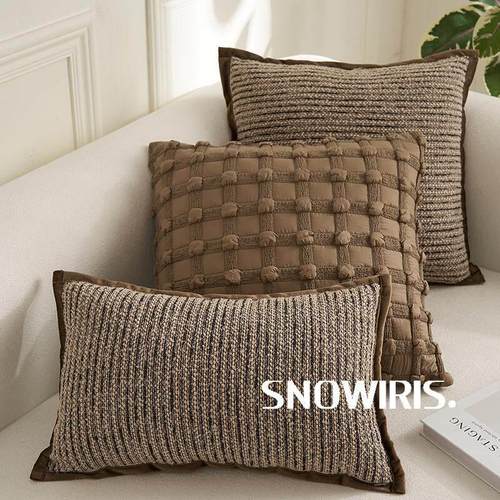 覆古轻奢抱枕套设计师款高级条纹靠垫样板间沙发装饰百搭靠枕腰靠