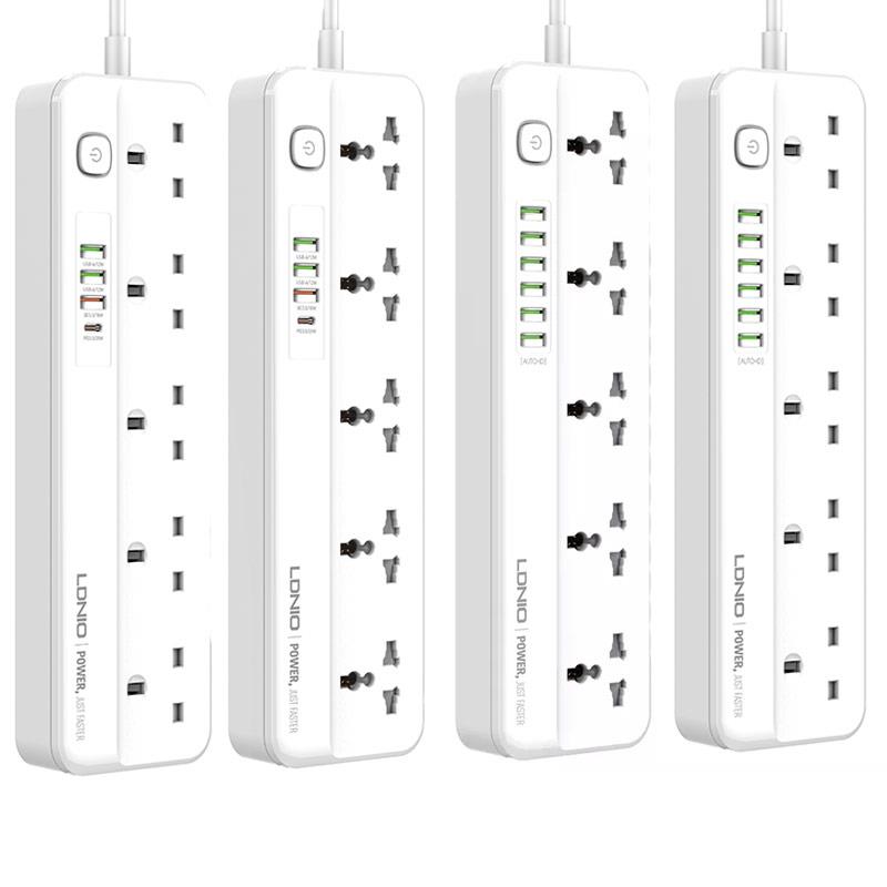 LDNIO多功能拖线板5位插座孔家用电器排插带PD20W+QC3.0手机直充2