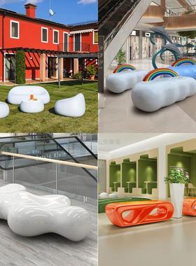 玻璃钢树池定制商场休闲座椅异形坐凳创意花盆户外围树椅艺术长凳