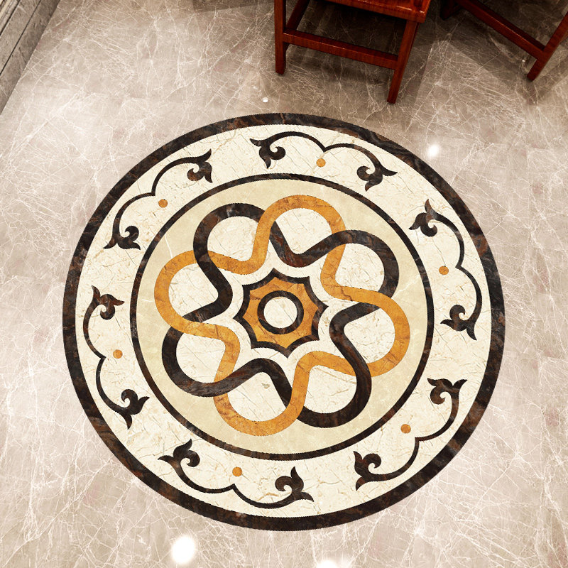客厅门口入户地砖地板纸防滑耐磨自粘圆形欧式拼瓷砖墙壁纸