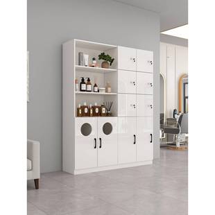 定制理发店毛巾柜美容院产品展示柜美发店储物柜顾客存包柜子带锁