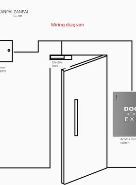 赞派E2灰色大板门铃开关86型墙式酒店出口按钮自动覆位电铃开关