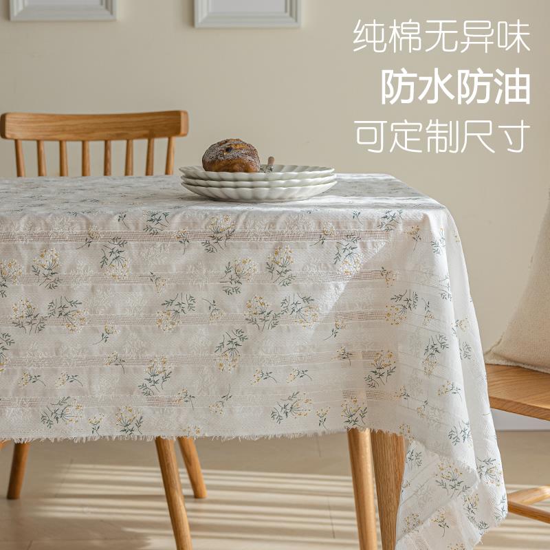 田园小碎花防水防油布艺桌布日系茶几布书桌垫卧室桌布长方形盖布
