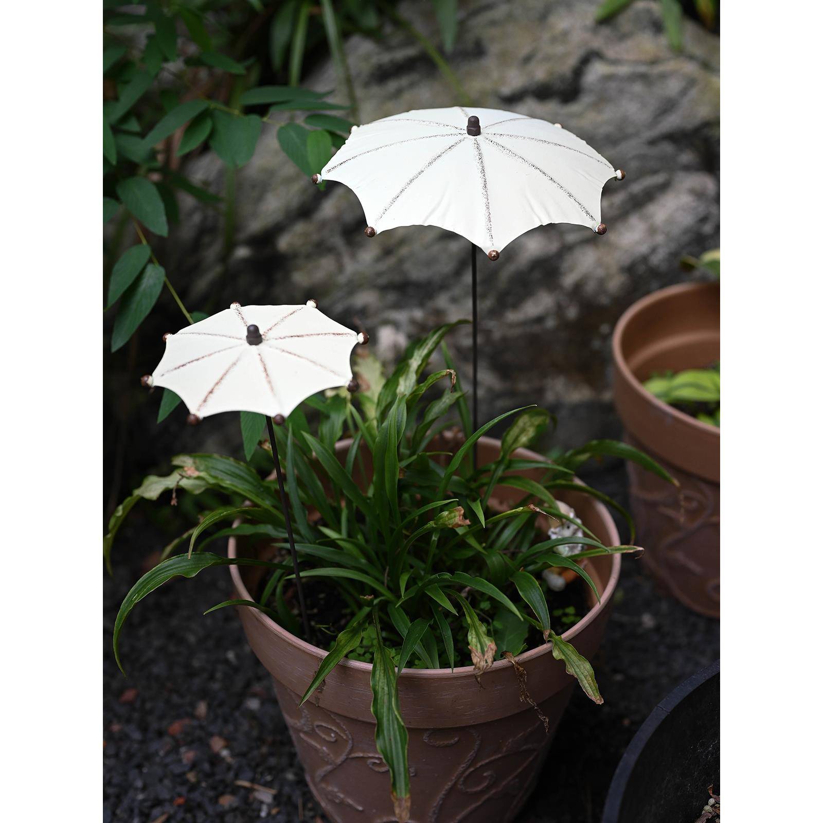 外贸新品铁艺覆古小雨伞插件庭院花园装饰摆件阳台创意杂货地插