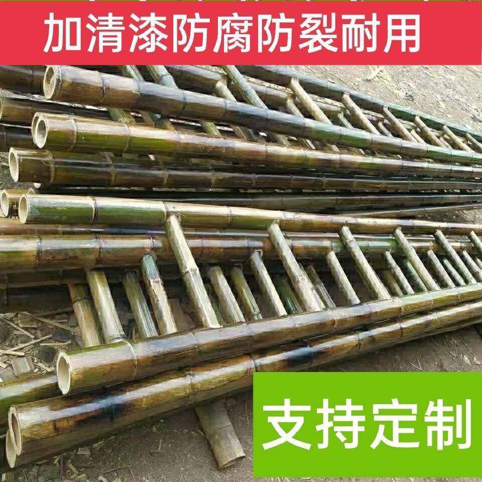 竹梯毛竹梯家用竹梯工程直梯阁楼攀爬梯幼儿园演出道具梯子竹梯子