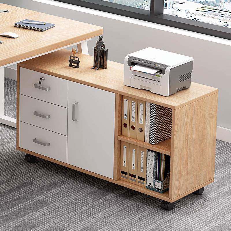 柜子储物柜打印机置物架放置柜办公室桌下收纳柜带锁移动抽屉矮柜
