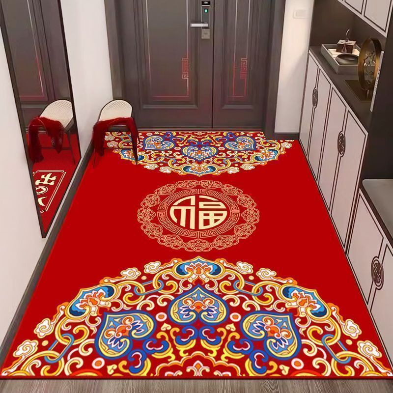 喜庆字竖版入户门地垫进口