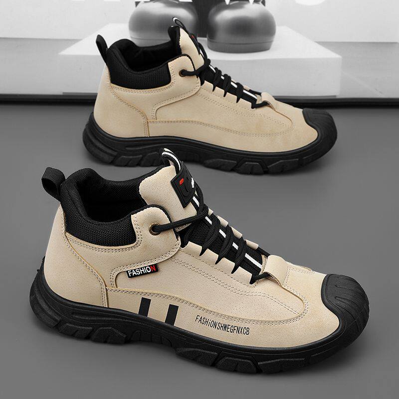 劳保鞋男款秋冬2025新款高帮工地休闲运动登山工装马丁靴秋季棉鞋