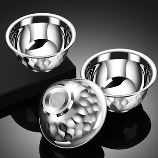 喜诗不锈钢316棱钻碗双层防烫防滑食品级儿童喂食专用饭碗家用304