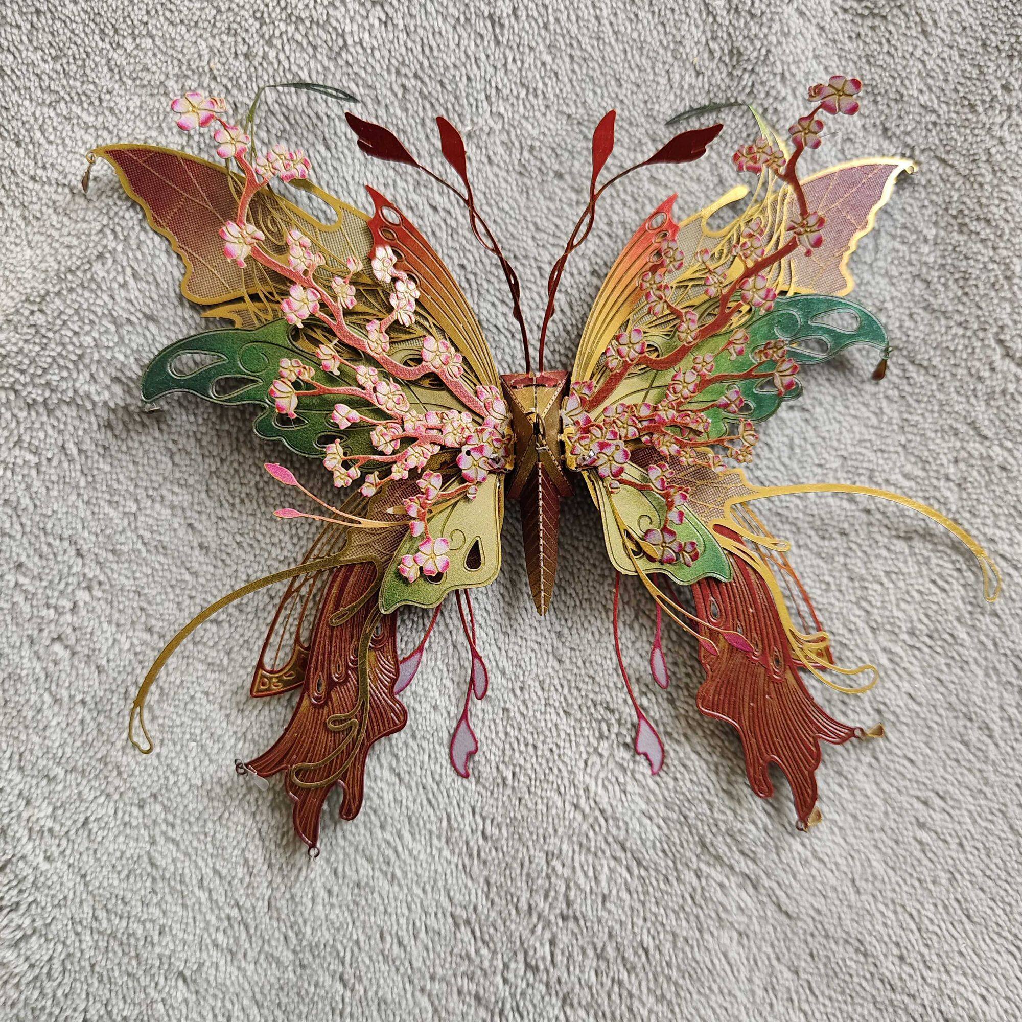 时尚立体金属蝴蝶拼图diy手工益智解压挂件玩具优雅礼物模型