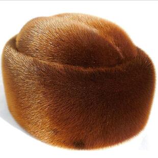 进口水貂皮帽子男冬季雷锋帽东北中老年人冬天防寒防风护耳棉帽