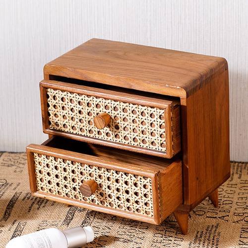 桌面收纳盒木色装饰房间卧
