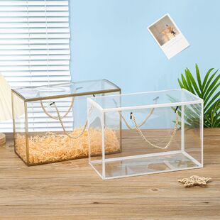 pvc全透明手提盒pet袋子方形糖果礼品礼盒包装塑料胶折盒子定制