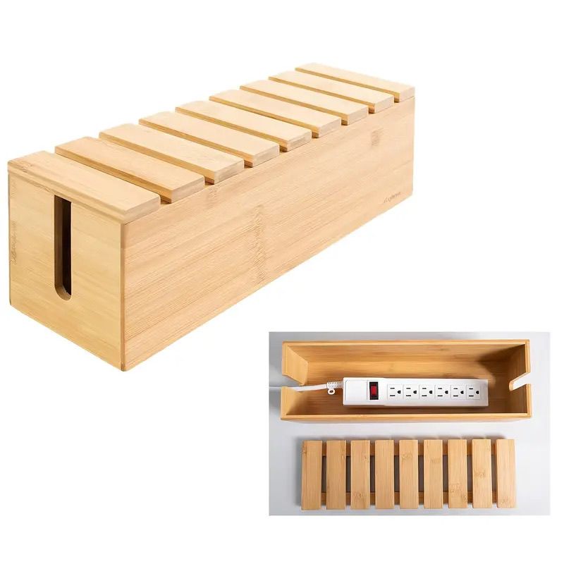 竹木集线盒插板收纳家庭办