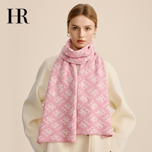 HR赫莲娜100%羊毛围巾2025新款女秋冬保暖百搭披肩高端大气上档次