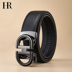 HR赫莲娜牛皮皮带男士真皮2025新款高端品牌正品自动扣男款裤腰带