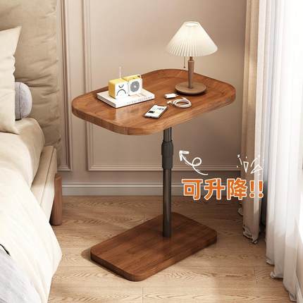 简易床头柜替代品小型简约现代卧室创意可移动床边升降桌子置物架