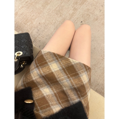 秋冬季加厚高腰百搭a字半身裙潮