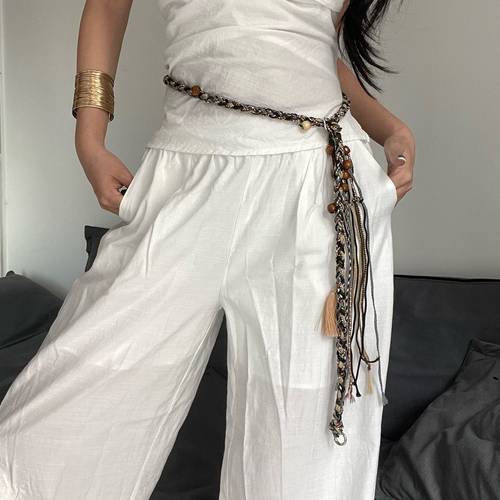 波西米亚风手工编织腰绳腰链女