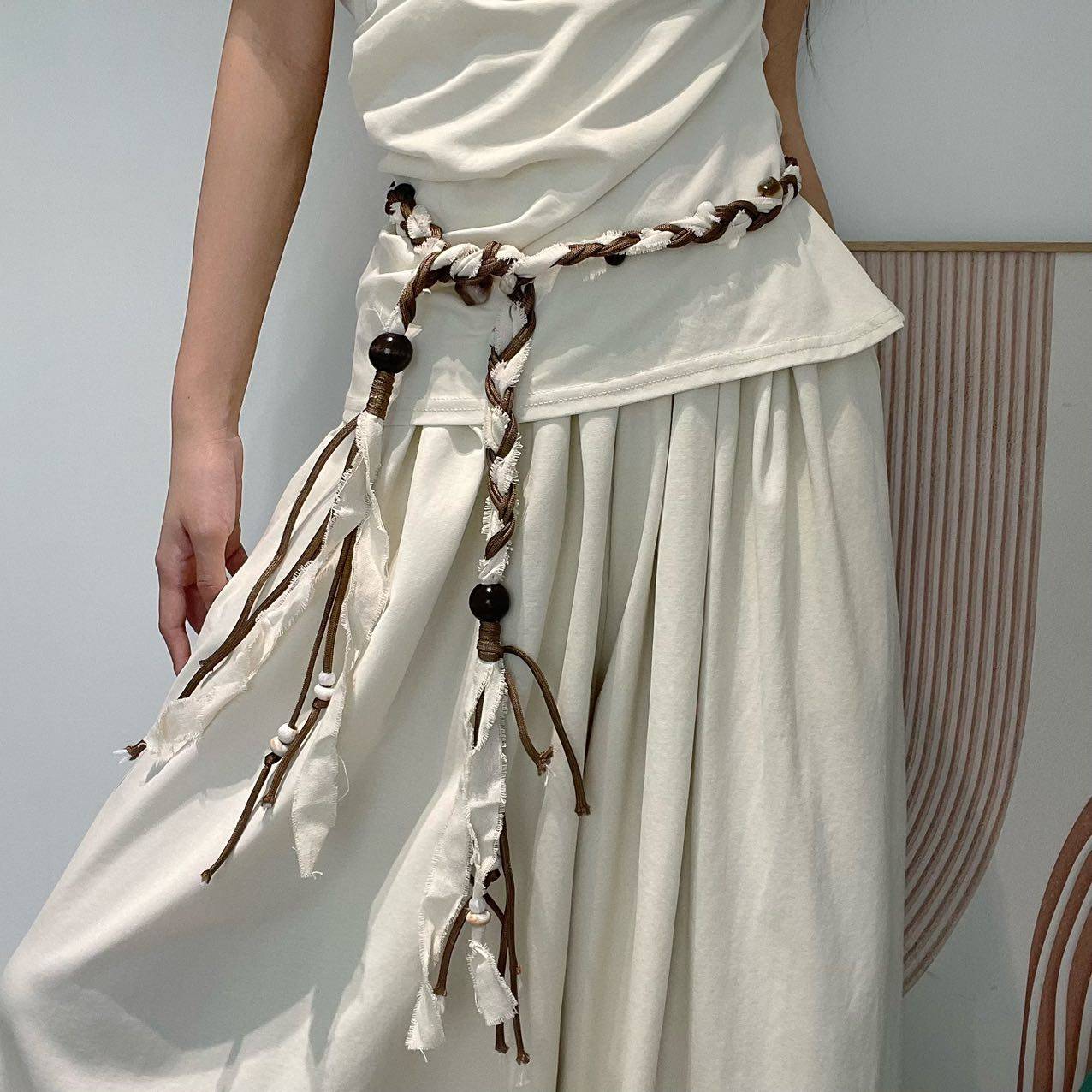 复古民族风手工编织散珠流苏腰链女小众做旧流浪感时髦百搭腰带潮,饰品/流行首饰/时尚饰品新,腰链,淘宝优惠券,粉丝福利购,淘宝优惠卷