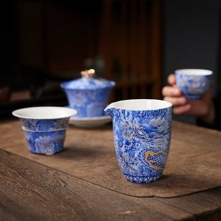 家用防烫公道杯茶海单个公杯茶水分茶器功夫茶具配件 陶瓷手工中式