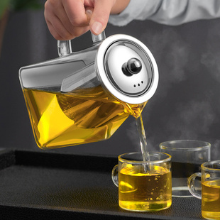 家用过滤杯泡茶壶冲茶器功夫花茶红茶耐热玻璃煮茶壶 天喜茶具套装