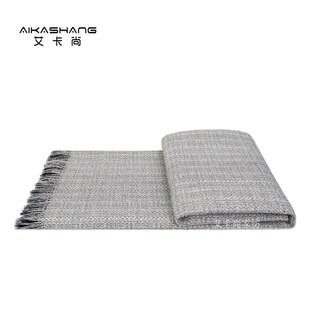 现代轻奢酒店民宿床旗床尾巾样板间灰色床尾毯搭毯沙发搭巾盖毯
