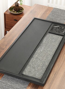 80+40+3天然乌金石茶盘嵌入式茶盘款式尺寸定制原石茶桌配件面板